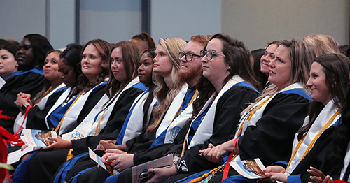 Group of nursing students during pinning ceremony