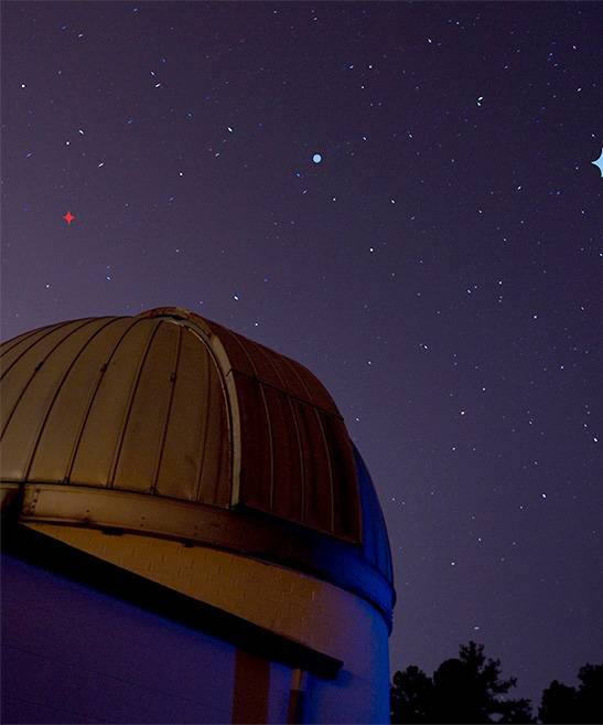 observatory at night