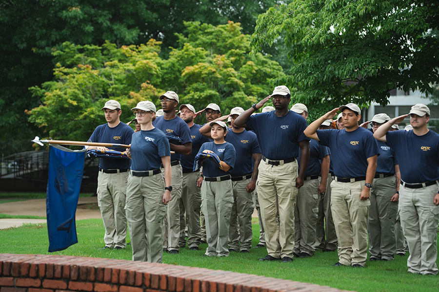ALETE students leading flag ceremony