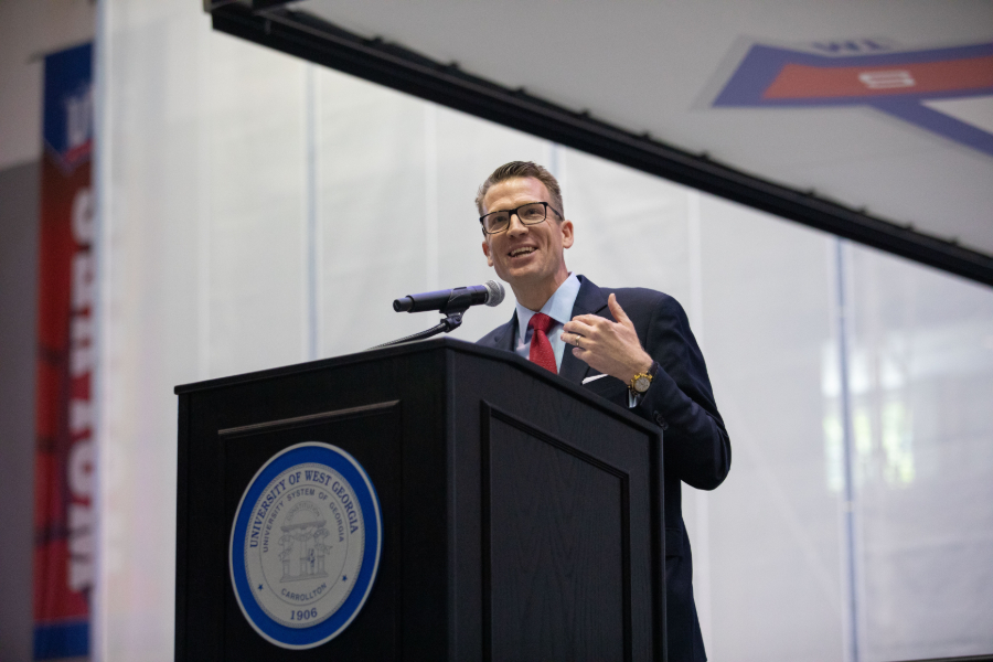 President Kelly during his university address