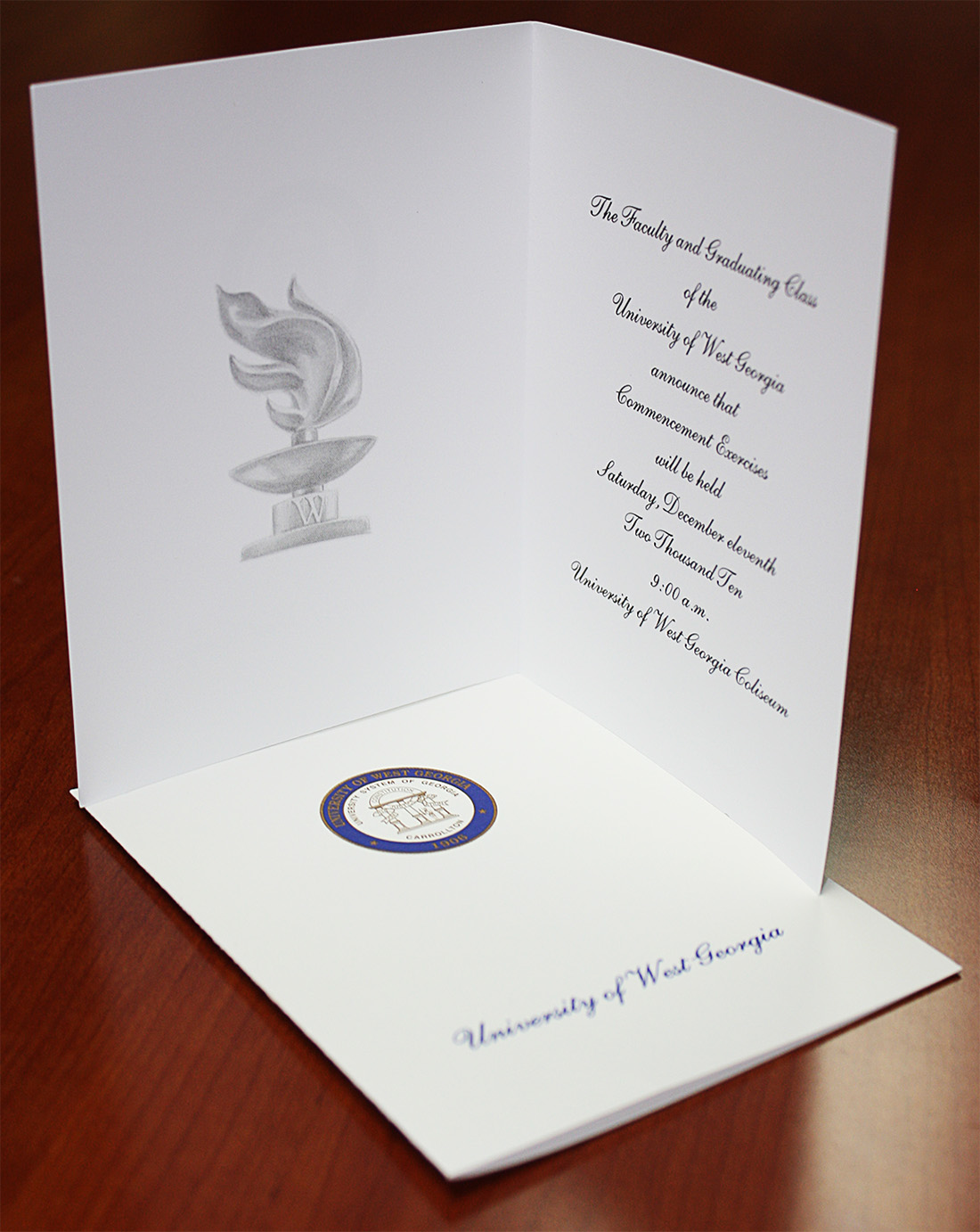 Blue and Gold UWG seal Thank you card example