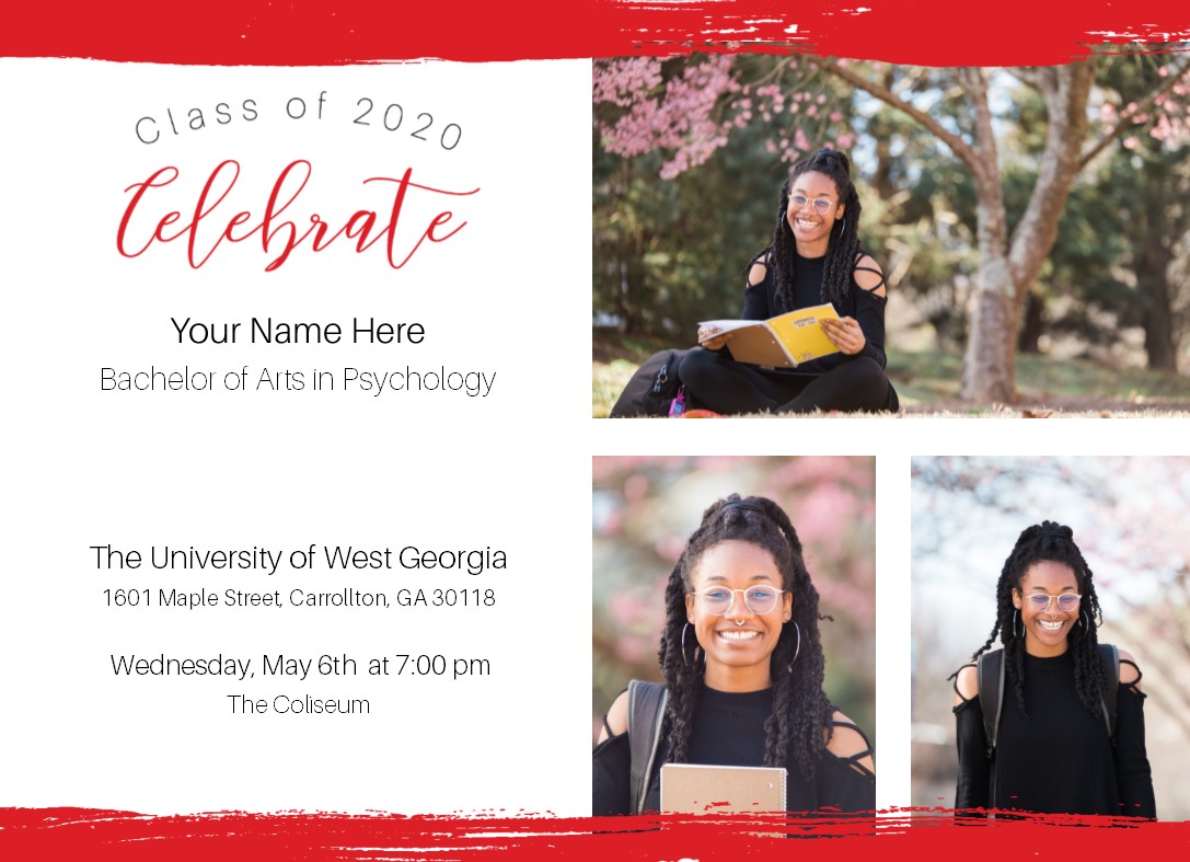 Horizontal grad announcement template