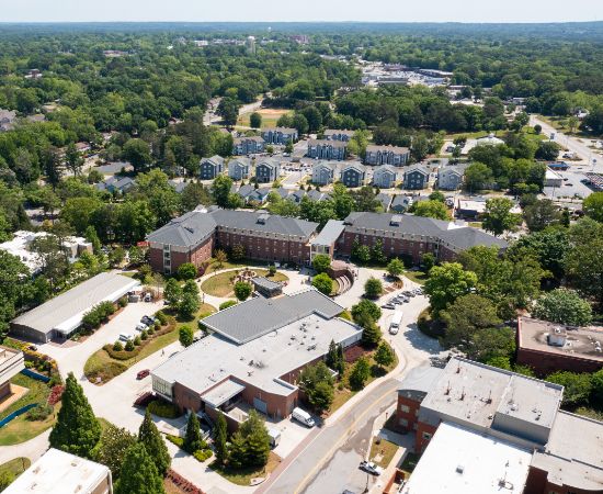 Drone photo of campus