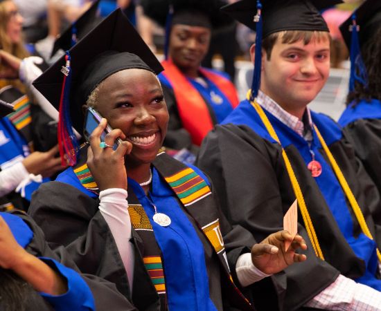 Students at graduation