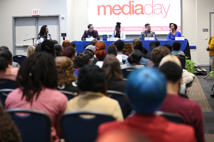 Panelists and audience at Media Day 2020