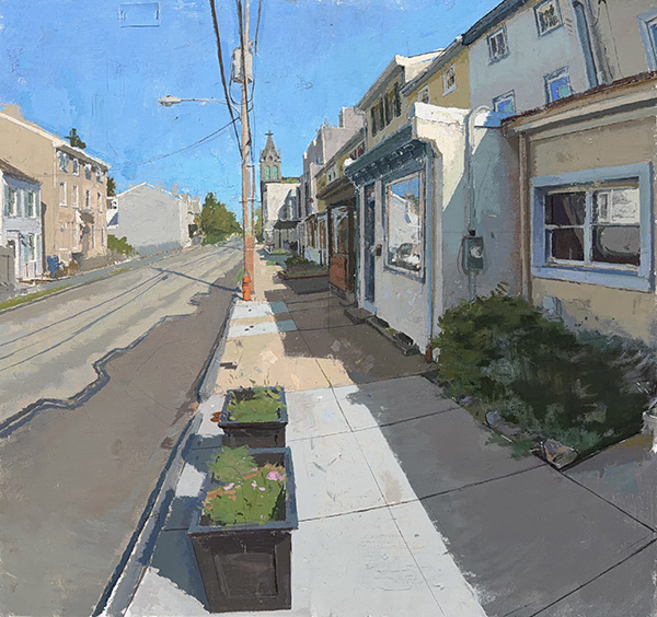 MARTIN STREET, oil on linen mounted on panel, 32 x 34 inches