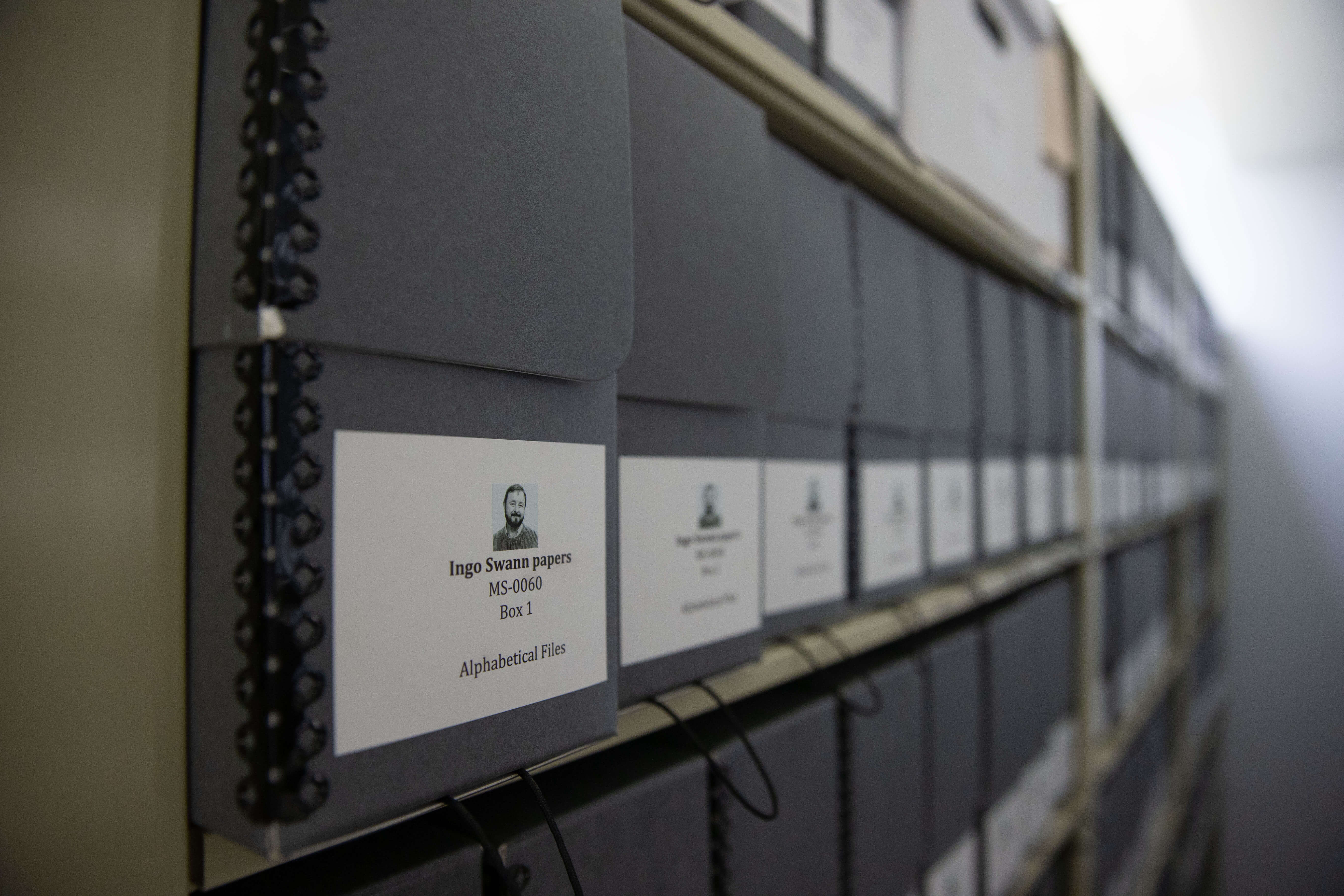 Ingo Swann's research papers in UWG's Special Collections.