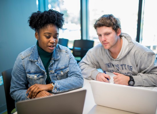 students working on in a computer lab