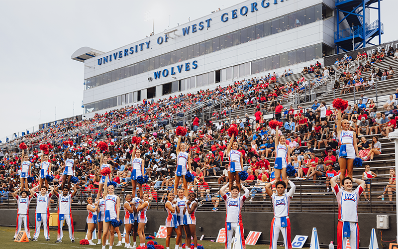Fans gather at University Stadium