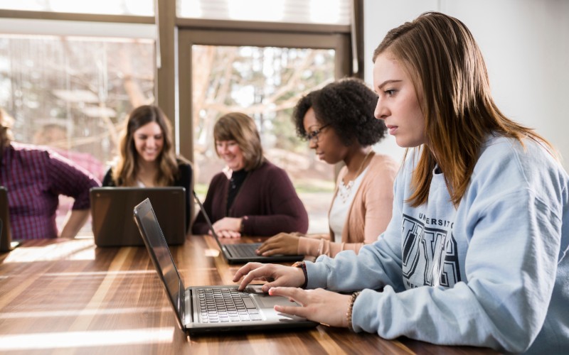 students at computer