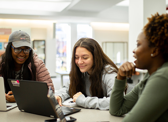 students sitting in the Library