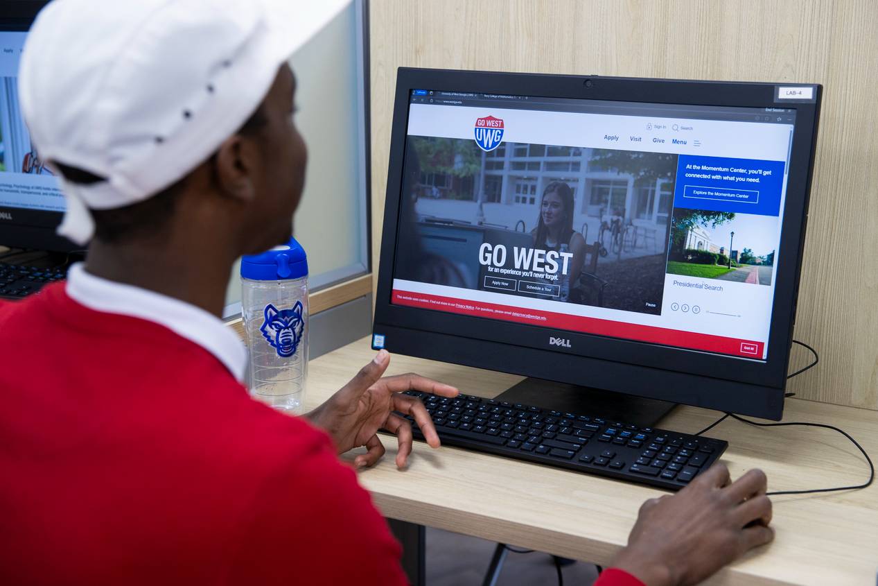 Student at a computer