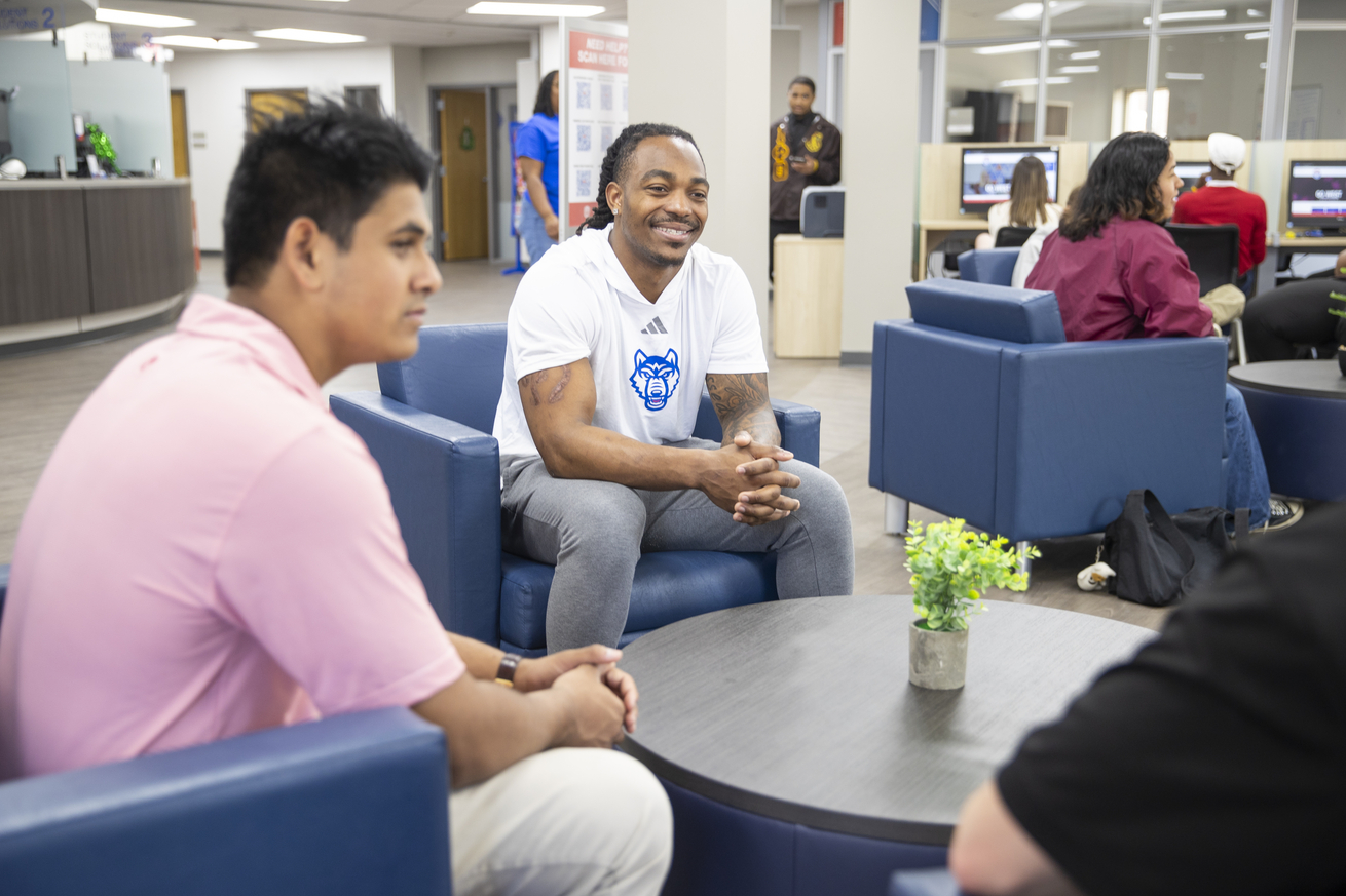 Students chatting in MC