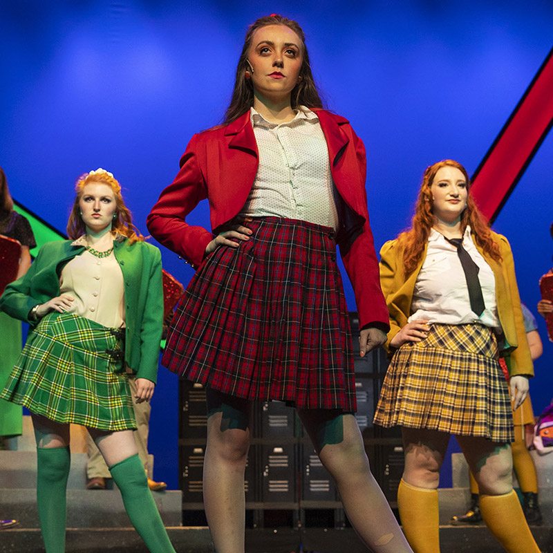 students on stage in Heathers