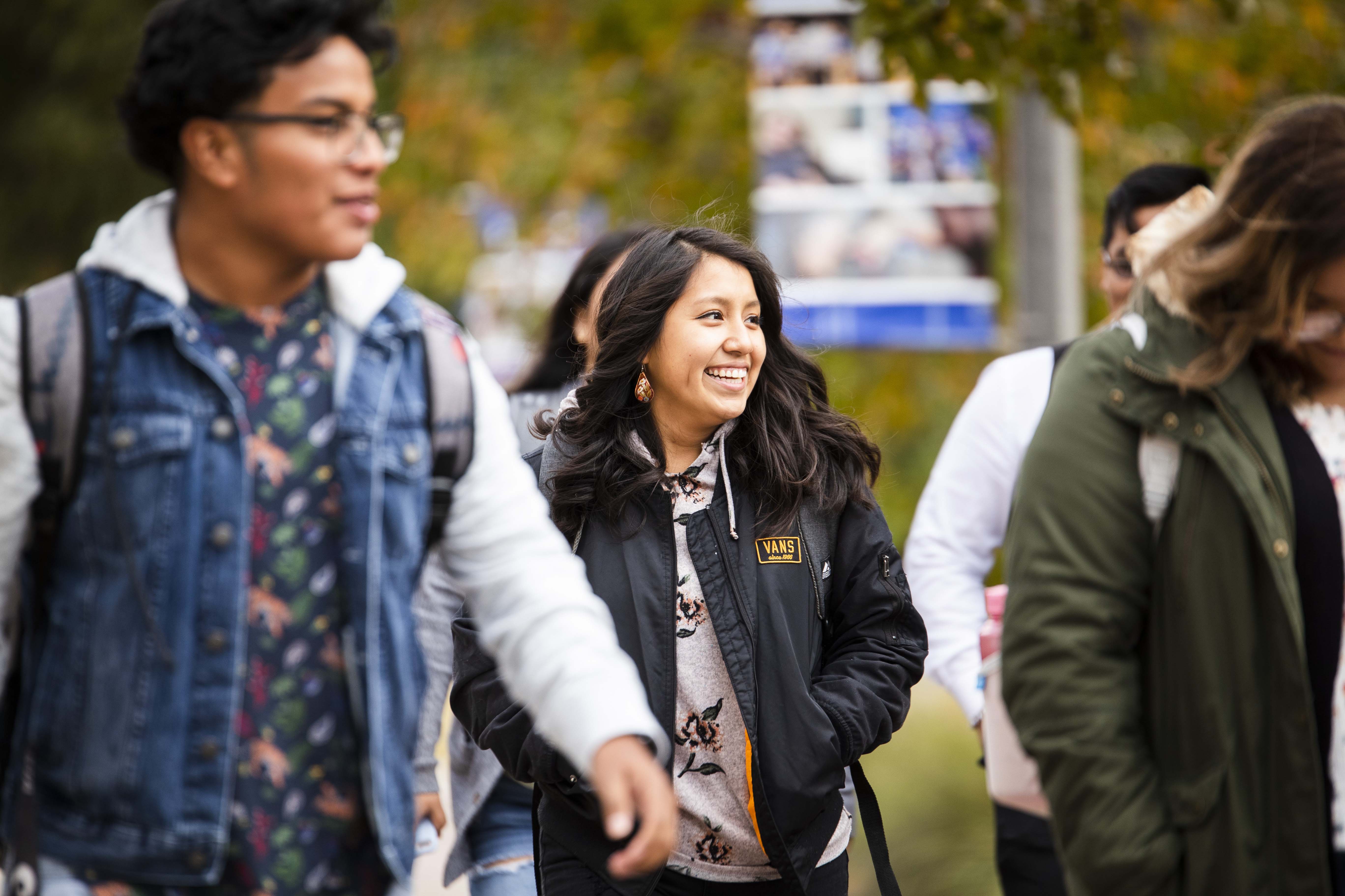 Students walking on campus