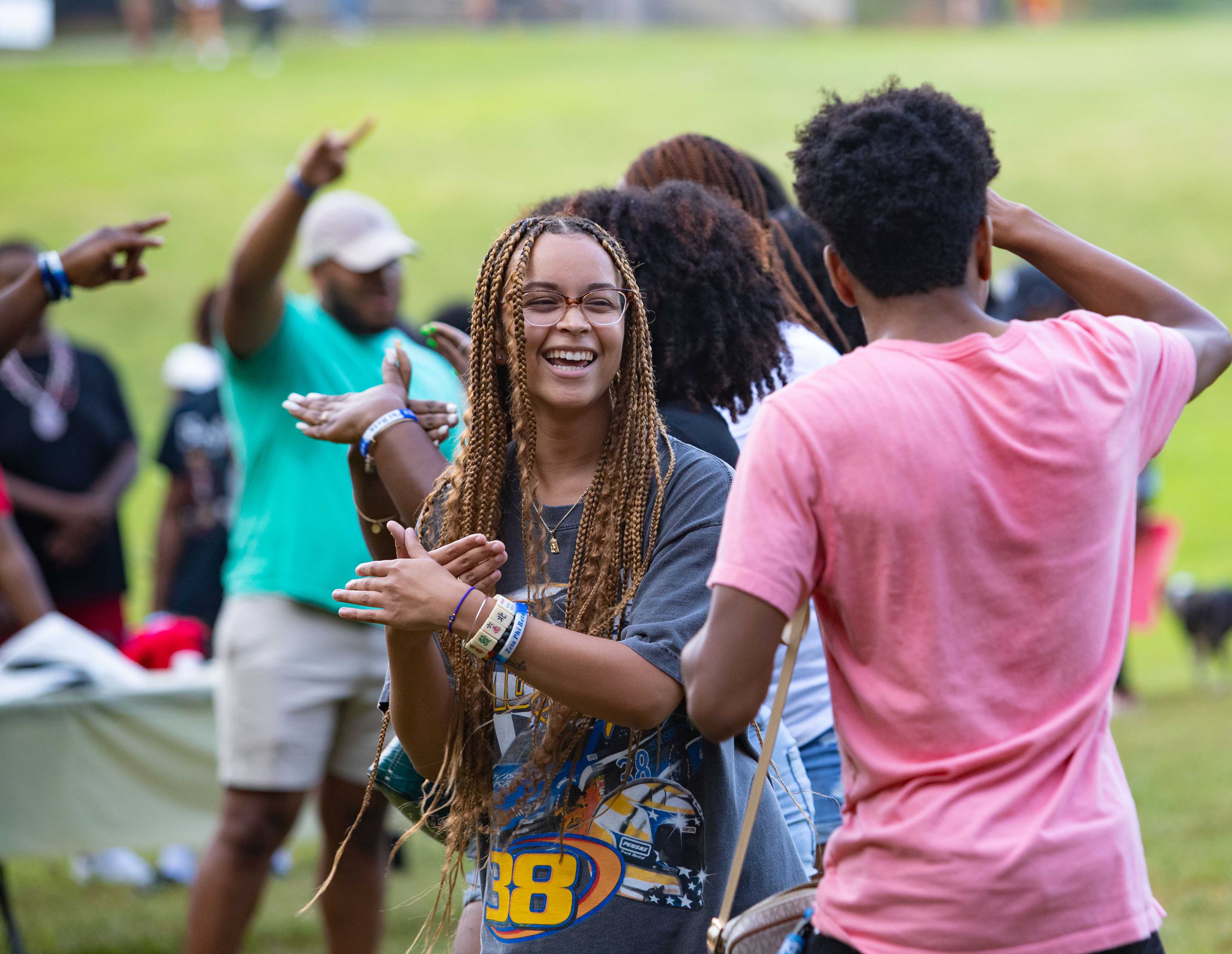 Students enjoy the Black Student Association Cookout in Love Valley on August 24, 2021.