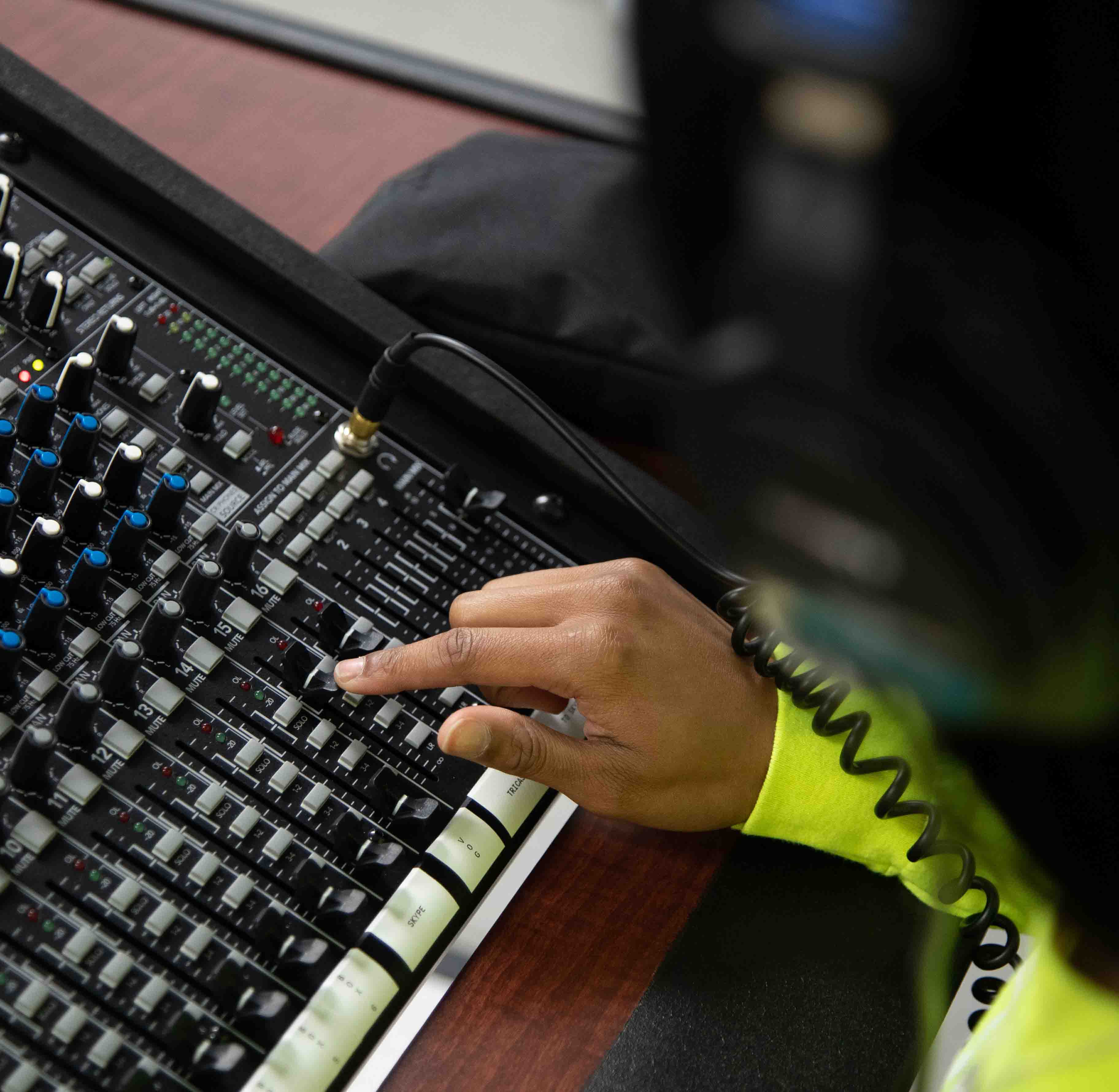 Person at a sound board