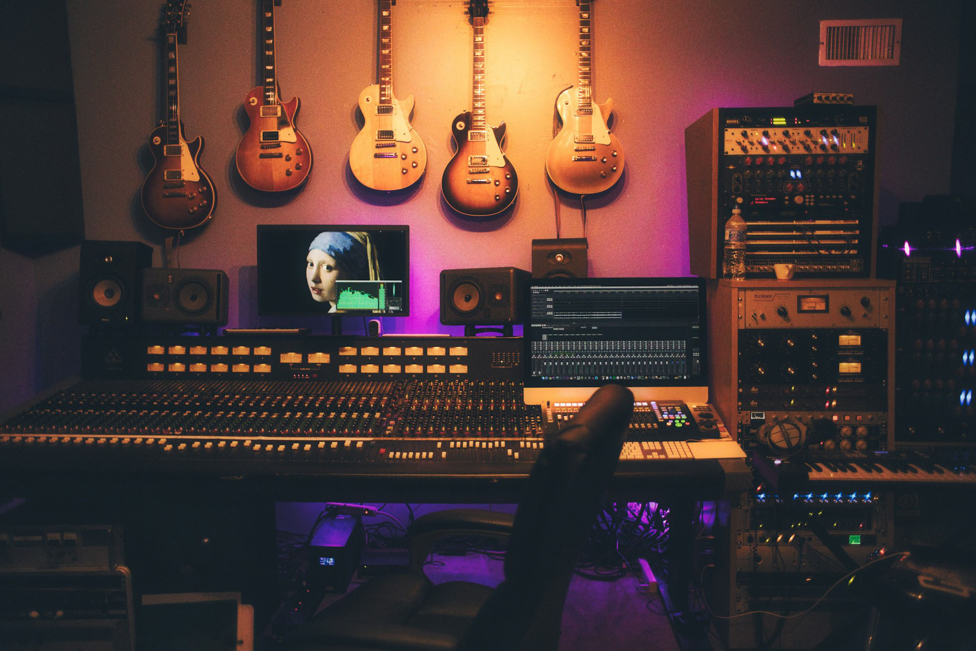 Image of a home music studio