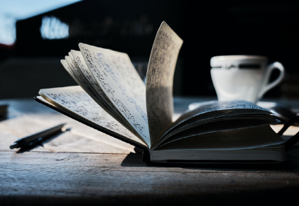 Notebook with pages flipping in the wind