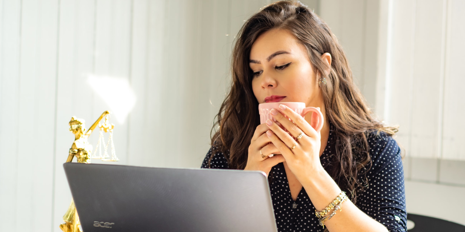 Woman drinking coffee