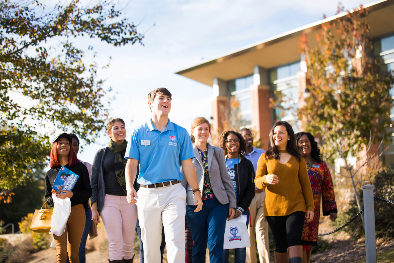 Students walking on campus