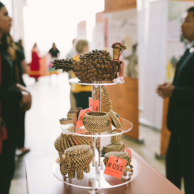 installation view of basketry