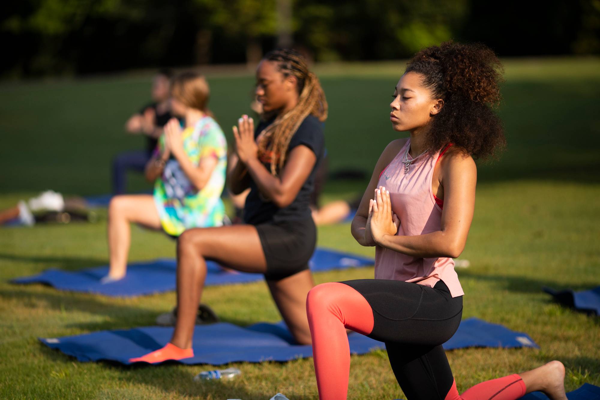 students at yoga class