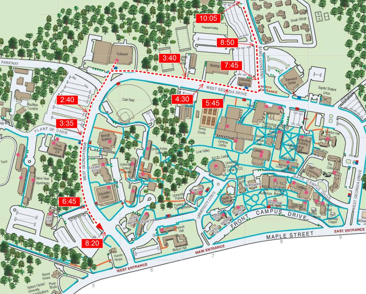 walking map of campus