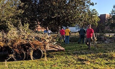 Hurricane Michael tore through Florida and South Georgia, leaving miles and miles of destruction and lives turned upside down. Thanks to Michael, Albany State University lost hundreds of trees, leaving the campus in terrible condition. When Lee Howell, ASU’s director of Facilities Management, sent out a call for help on Friday, Oct. 12, UWG was soon to respond.