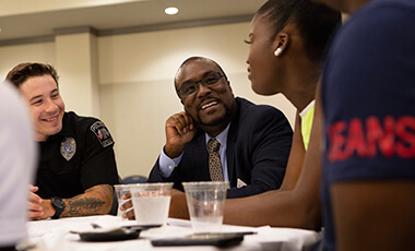 More than 100 University of West Georgia students gathered recently to have open conversations with local law enforcement at UWG’s fourth Blue Mocktail Townhall event.