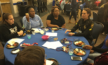A group of more than 100 students shared honest conversations with local law enforcement at the University of West Georgia recently during an event hosted by the UWG Police Department (UPD) and the Center for Diversity and Inclusion (CDI).