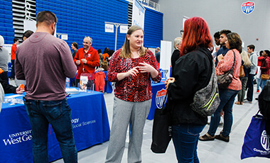 The University of West Georgia hosted nearly 350 prospective students during fall Preview Day, which serves as an open house to show interested parties the unique opportunities offered at the university. Evan Jaynes, associate director of admissions for campus visits and communications, said Preview Days are “much more than an open house.”