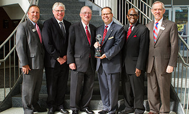 The University of West Georgia and UWG President Dr. Kyle Marrero were honored by Chancellor Hank Huckaby of the University System of Georgia at the Chancellor's Service Excellence Awards as Institution and President of the Year on Wednesday, October 21 during a ceremony at Georgia Perimeter College. The award is the highest honor given at the chancellor’s award ceremony.