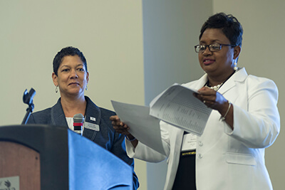 Annemarie Eades, left, and Dr. Andrea Bowens-Jones