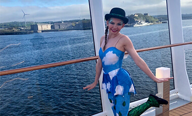 As a member of the national award-winning University of West Georgia cheerleading program and College of Education alumna, Taylor Jordan ’18 has already conquered by land. Now she is making her mark on the high seas as an artist performing with the Cirque du Soleil troupe onboard the MSC Meraviglia.