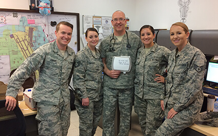 Photo of University of West Georgia employee and alumnus Jim Martin with fellow servicemembers