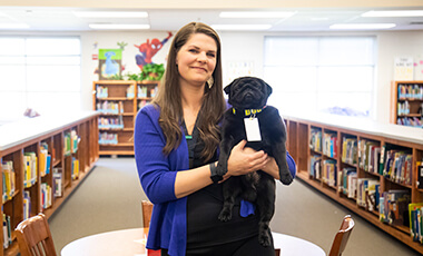 Ask any student at South Salem Elementary what his or her favorite part of school is, and you’ll get a quick answer – Mr. Booker T. Pug. Booker is a 3-year-old reading therapy dog who hangs out in the school’s media center.
