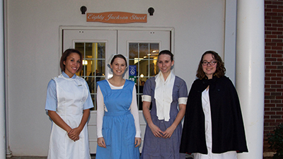 UWG Newnan student hostesses dressed up for the Spirits with the Spirits fundraiser.