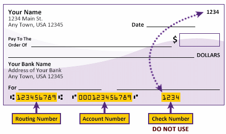 Bank Account Info