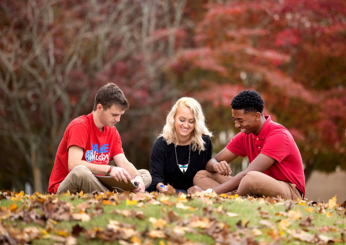 UWG Students Sitting on Campus