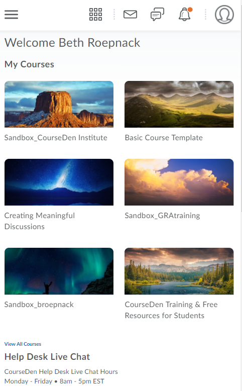 Daylight CourseDen homepage