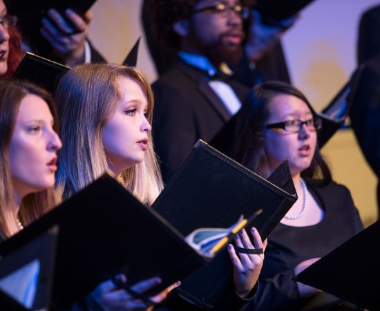 Students singing