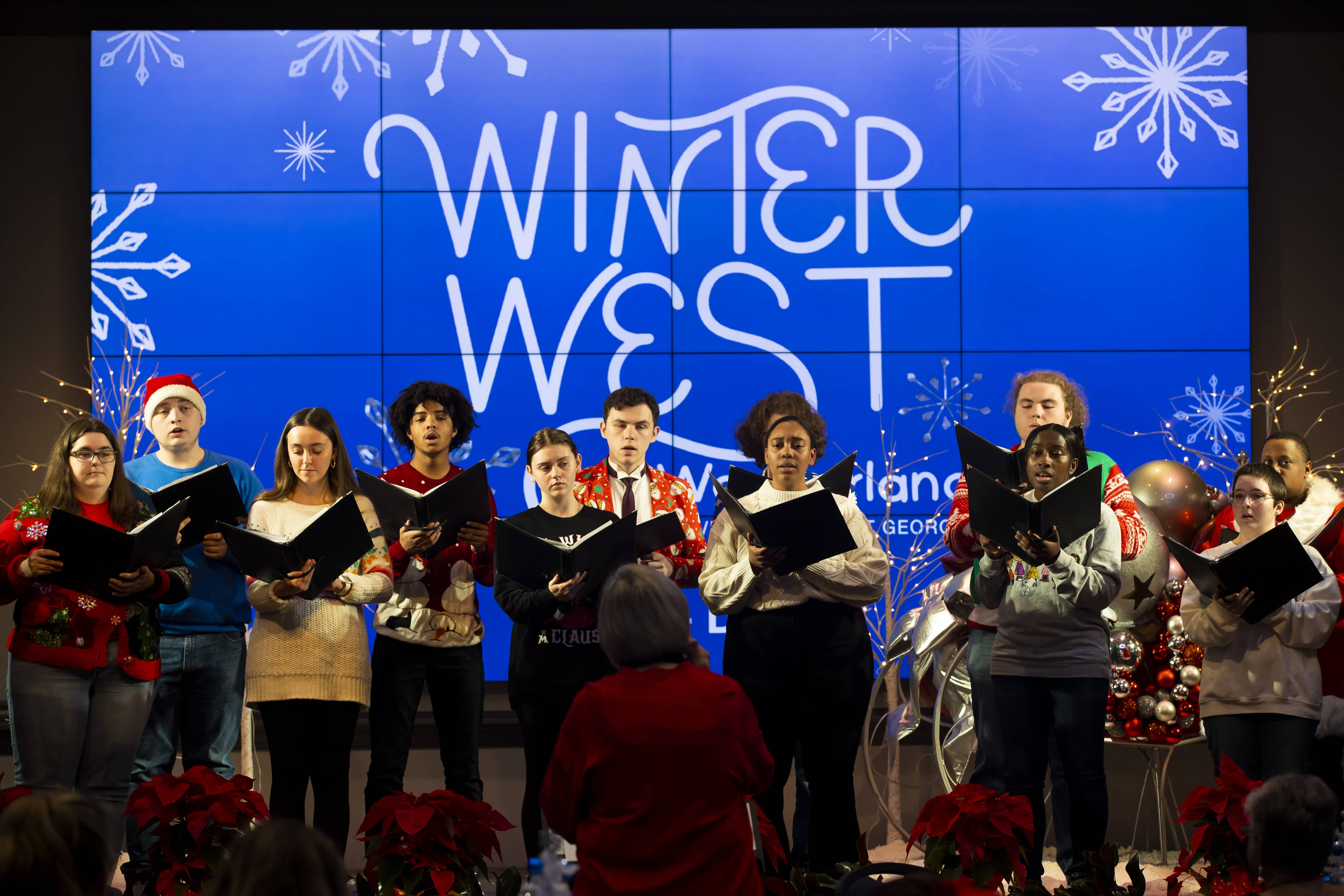 Students singing